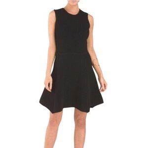 Torn By Ronny Kobo Large Black Ribbed Knit Mini Dress Formal Cocktail Party